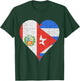 Peruvian Cuban Flag Heart T-Shirt - T-Shirt | Forest