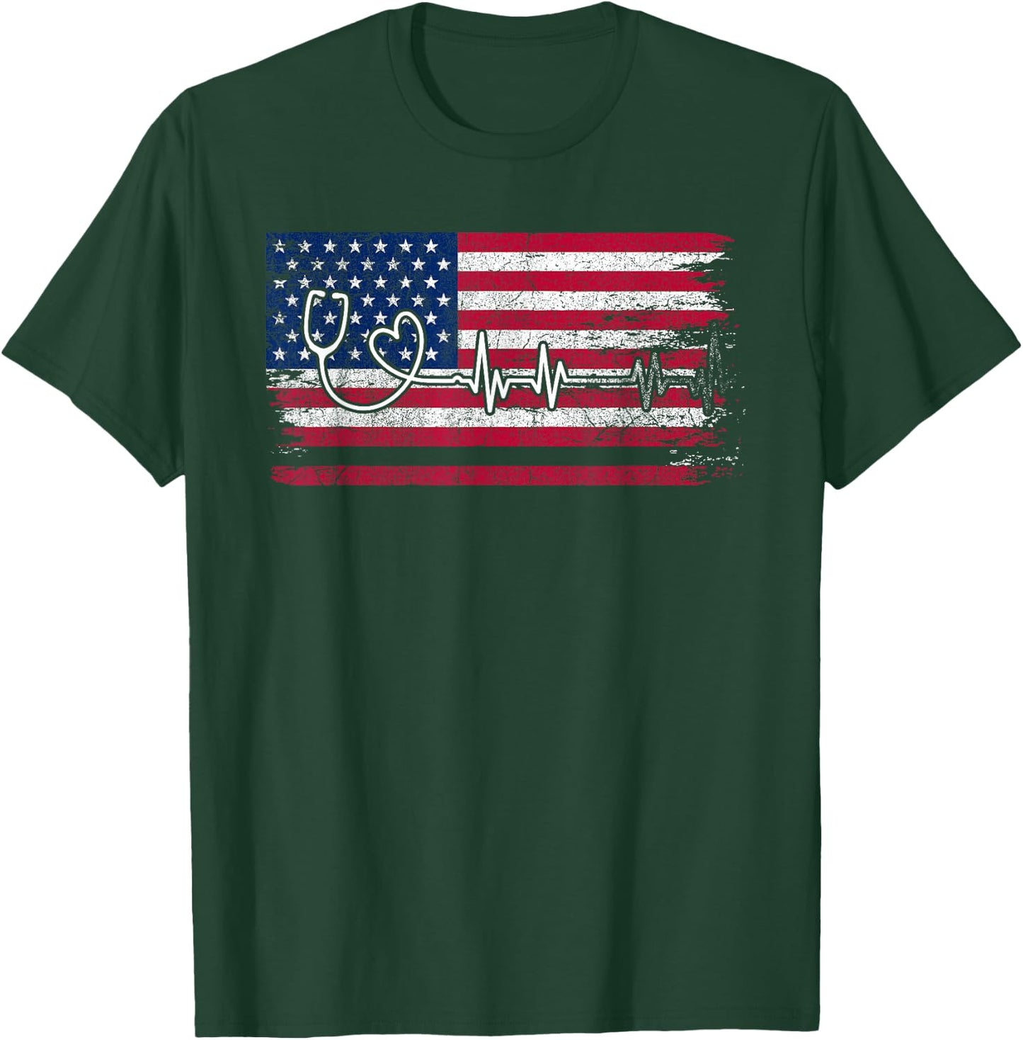 American Flag Nurse T-Shirt - T-Shirt | Forest