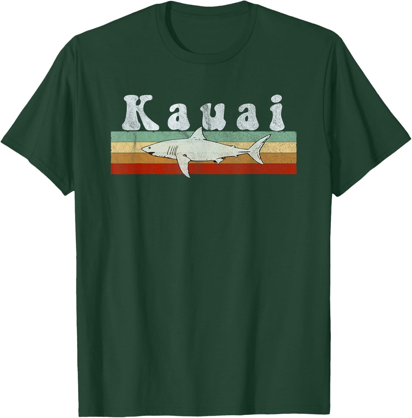 Kauai, HI Shark T Shirt / Kauai Vintage Fishing T-Shirt - T-Shirt | Forest