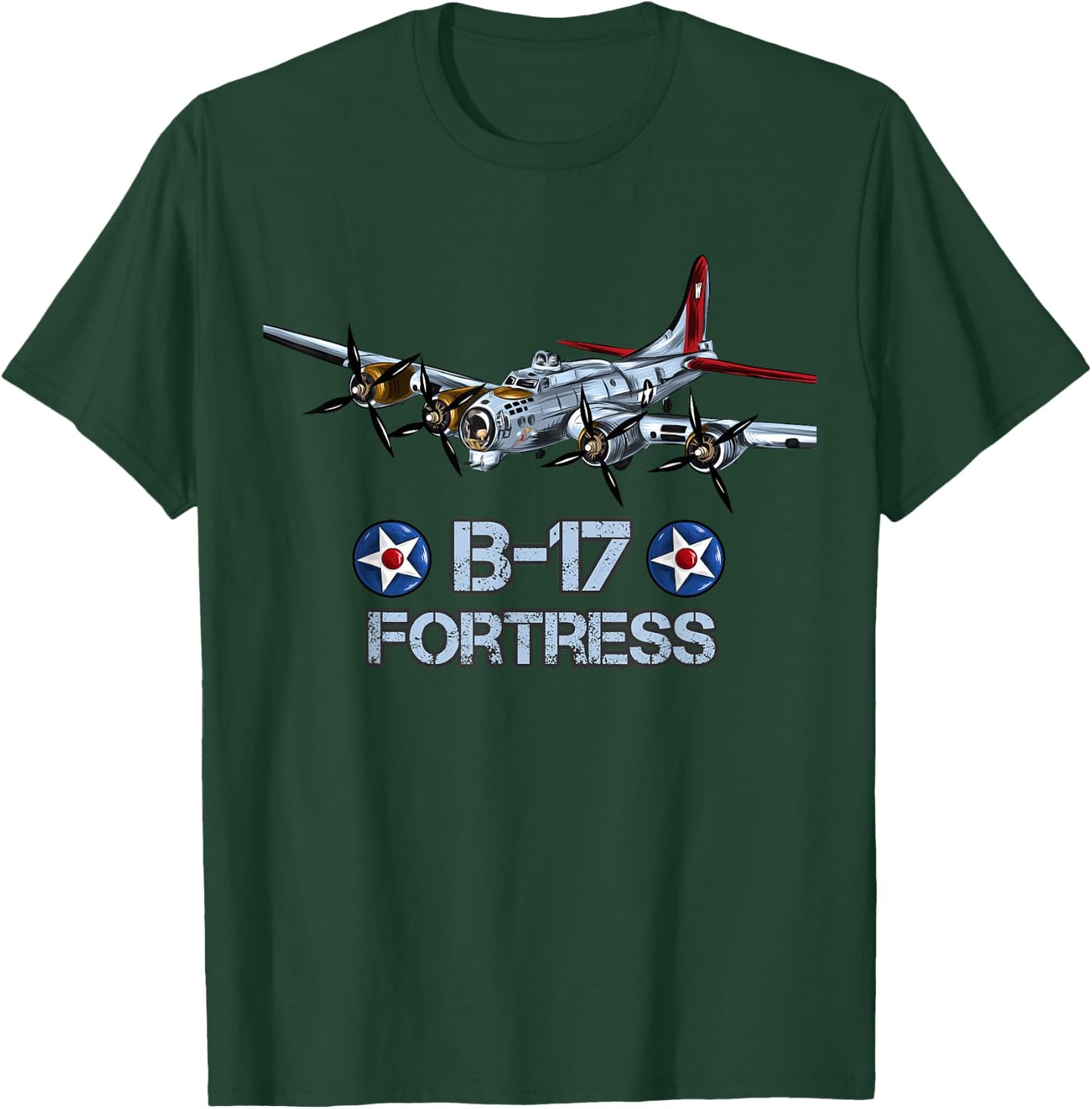 American WW2 Aircraft B-17 Flying Fortress T-Shirt - T-Shirt | Forest