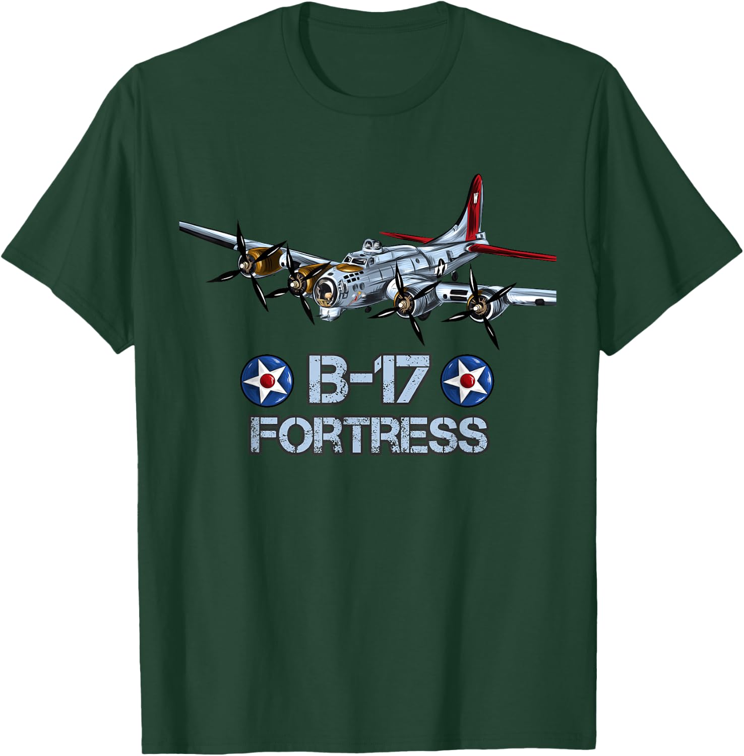 American WW2 Aircraft B-17 Flying Fortress T-Shirt - T-Shirt | Forest