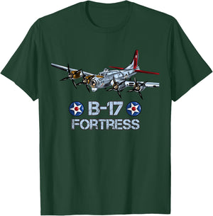 American WW2 Aircraft B-17 Flying Fortress T-Shirt - T-Shirt | Forest
