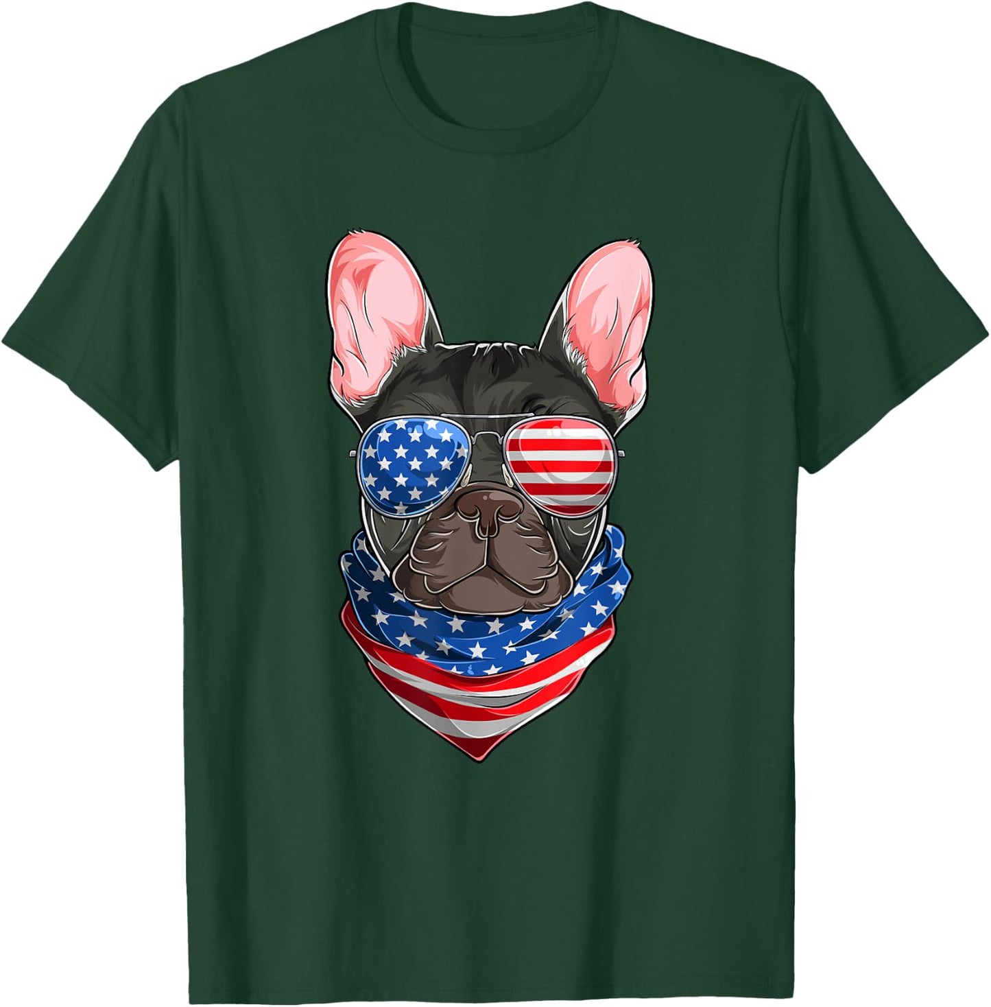 American Flag French Bulldog Shirts, Frenchie Fourth Of July T-Shirt - T-Shirt | Forest