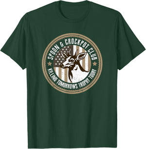 Spoon And Crockpot Club Tomorrow's Trophy Deer Hunting Joke T-Shirt - T-Shirt | Forest