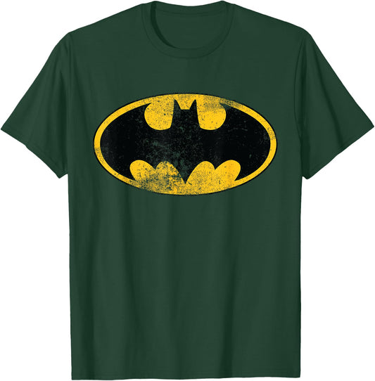 DC Batman Logo Classic Distressed T-Shirt - T-Shirt | Forest