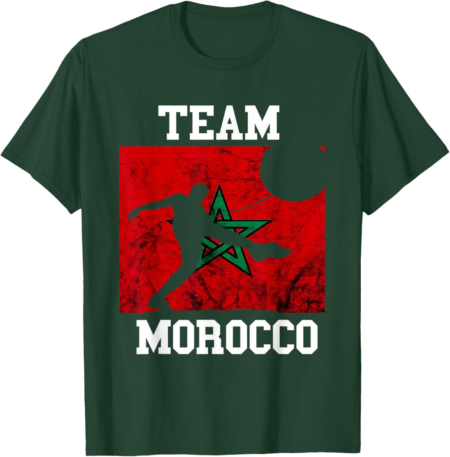 Morocco Moroccan Soccer Team Moroccan Pride Morocco Flag T-Shirt - T-Shirt | Forest