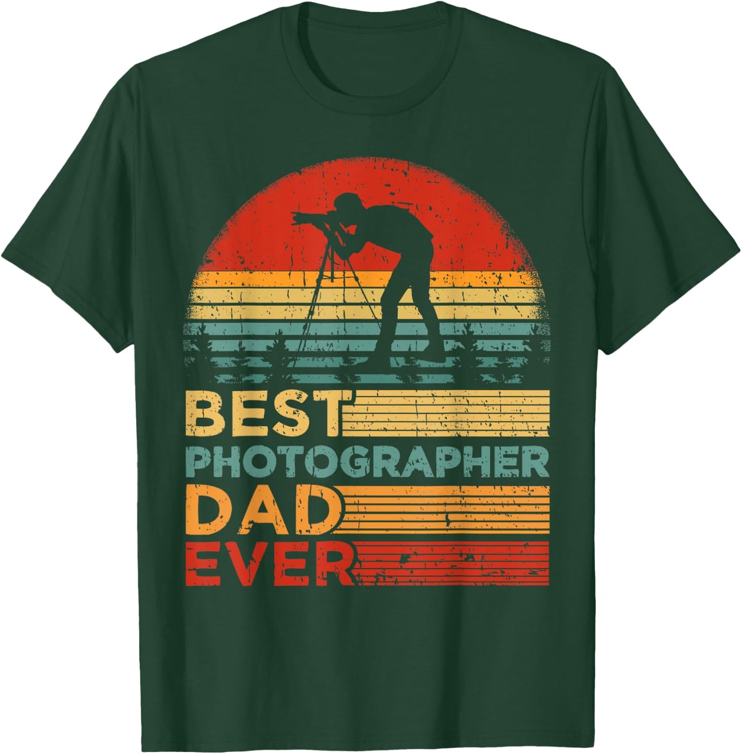Best Photographer Dad Ever Vintage Photographer Father's Day T-Shirt - T-Shirt | Forest