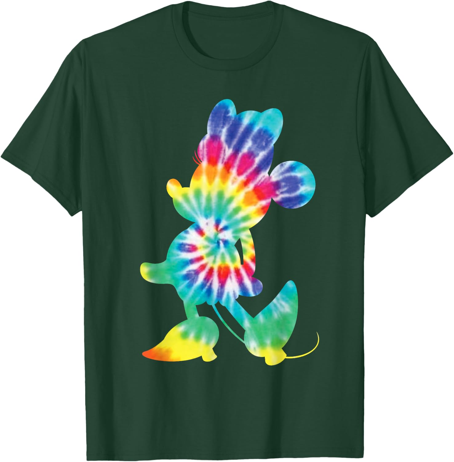 Disney Minnie Mouse Silhouette 90s Rainbow Tie Dye T-Shirt - T-Shirt | Forest