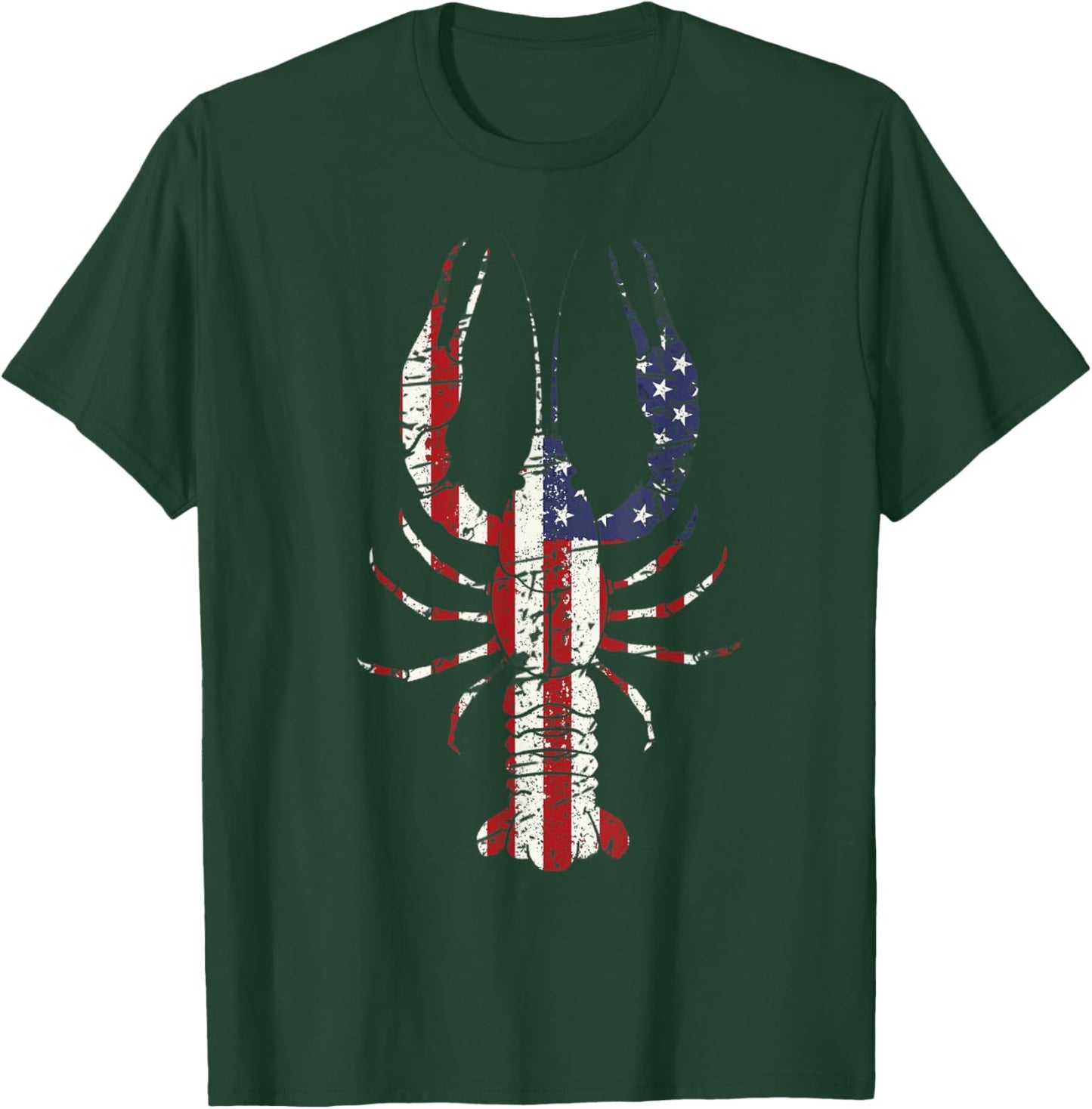 Mardi Gras Shirt Fleur De Lis Crawfish Shirt American Flag T-Shirt - T-Shirt | Forest