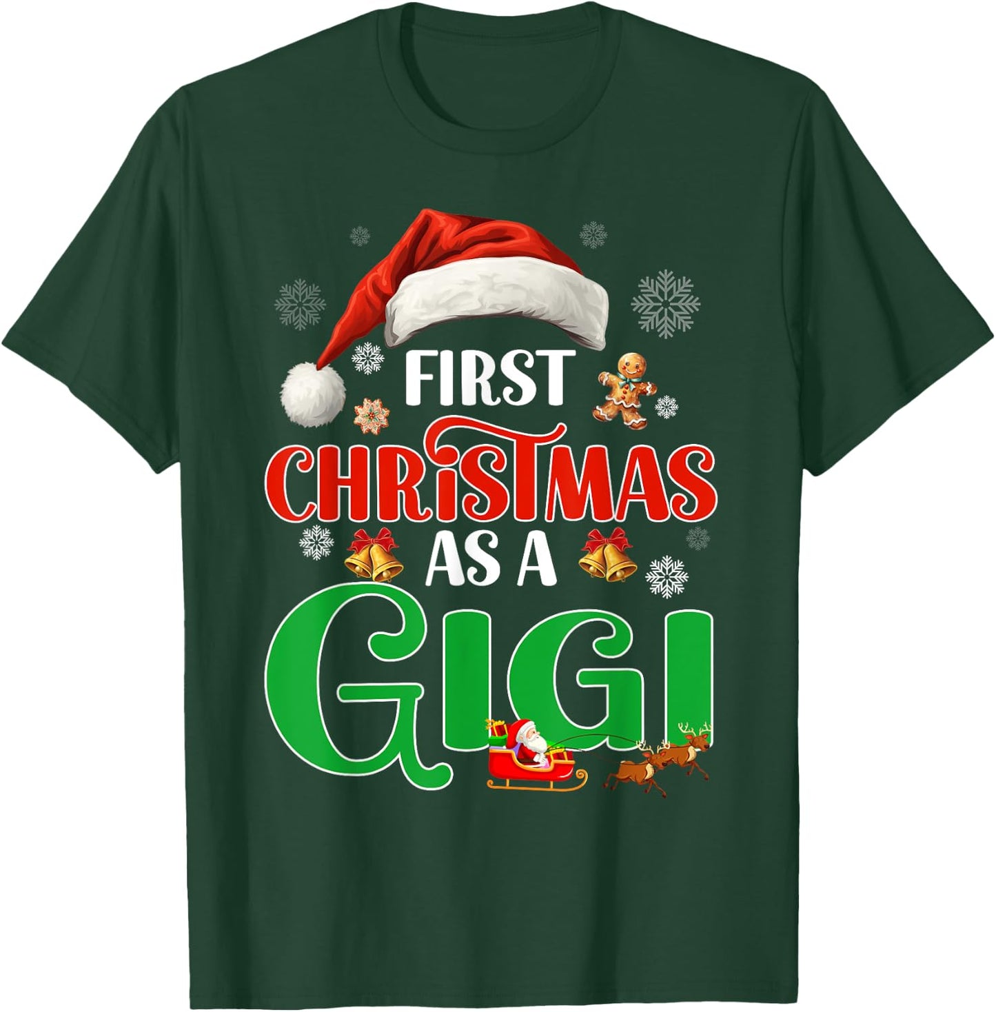 Funny Announcement First Christmas As A Gigi Matching Family T-Shirt - T-Shirt | Forest