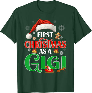 Funny Announcement First Christmas As A Gigi Matching Family T-Shirt - T-Shirt | Forest