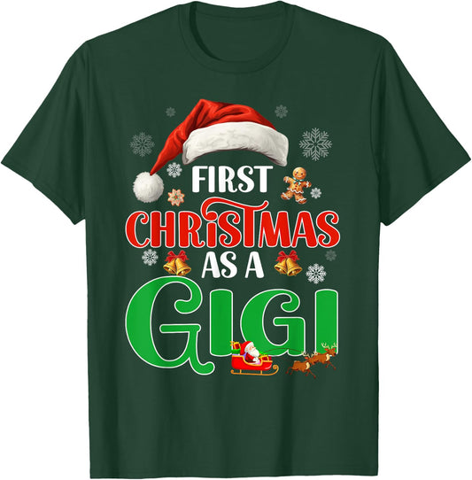 Funny Announcement First Christmas As A Gigi Matching Family T-Shirt - T-Shirt | Forest