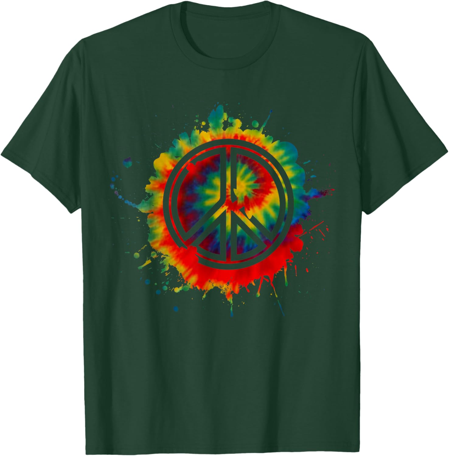 Retro Peace Love | Love 60's 70's Hippie Butterflies T-Shirt - T-Shirt | Forest