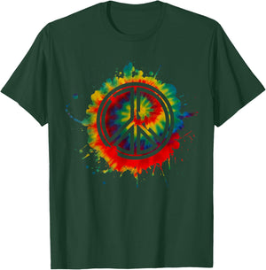 Retro Peace Love | Love 60's 70's Hippie Butterflies T-Shirt - T-Shirt | Forest