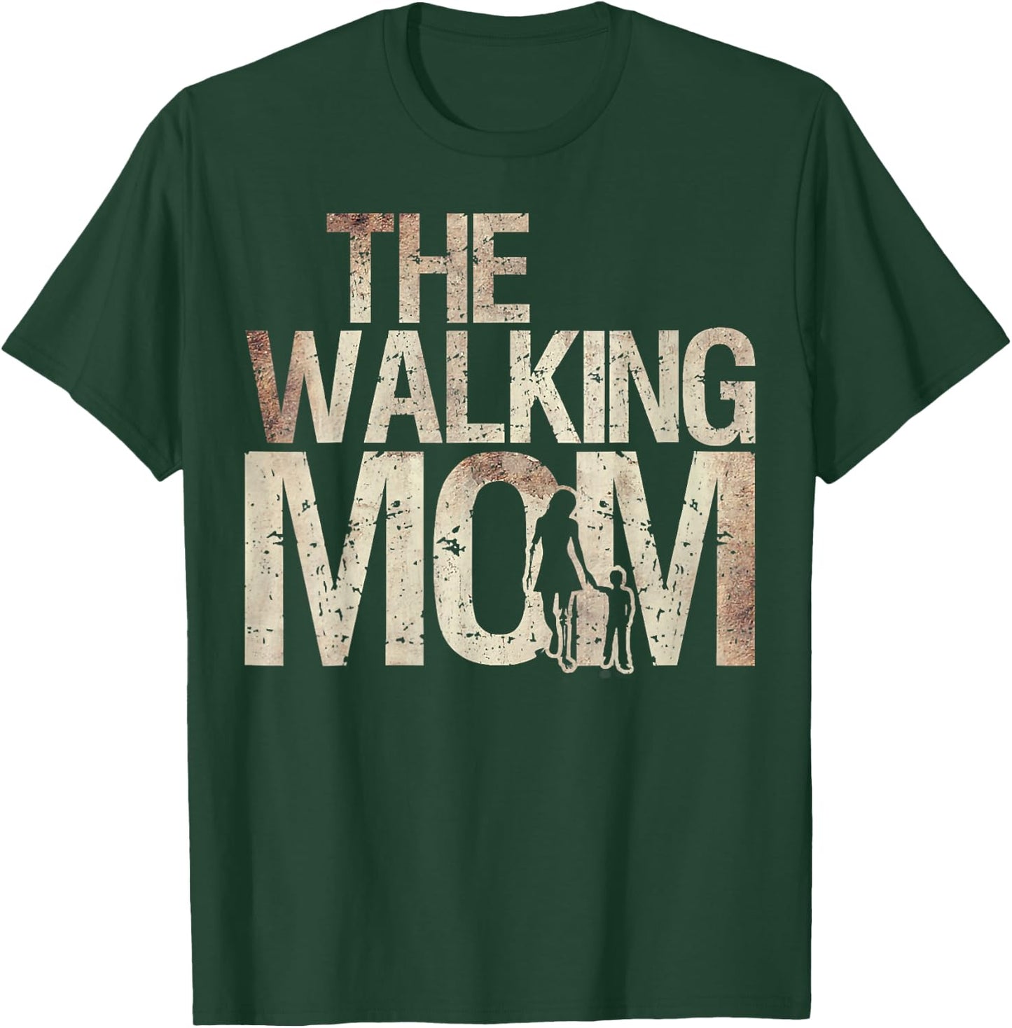 Walking Mom Zombie Woman And Kid Mother's Day T-Shirt - T-Shirt | Forest