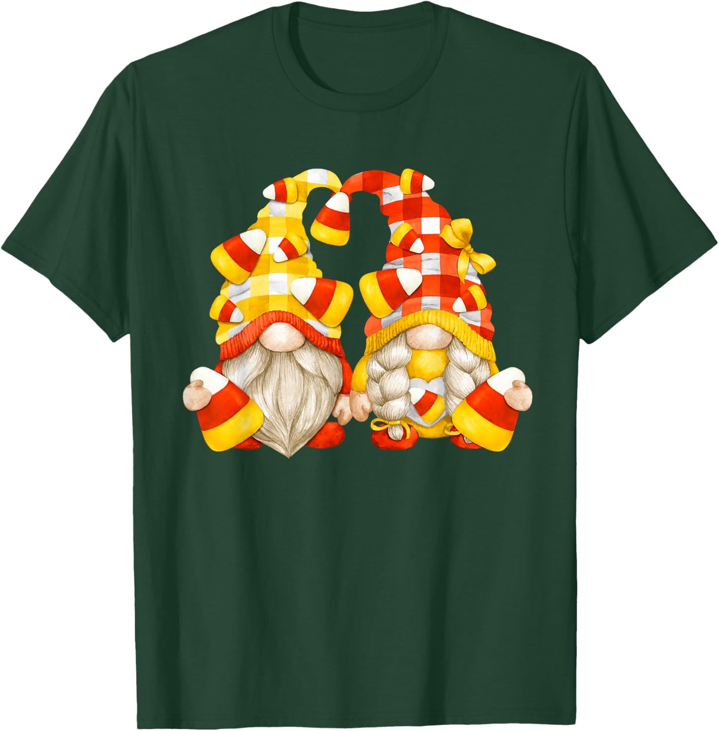 Funny Halloween Candy Corn Decor Cute Candycorn Gnomes T-Shirt - T-Shirt | Forest
