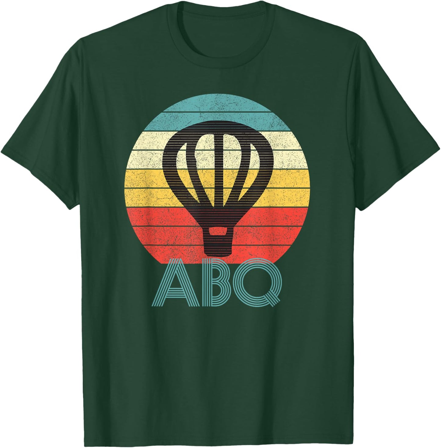 ABQ Hot Air Balloon New Mexico Retro Sunset Albuquerque T-Shirt - T-Shirt | Forest