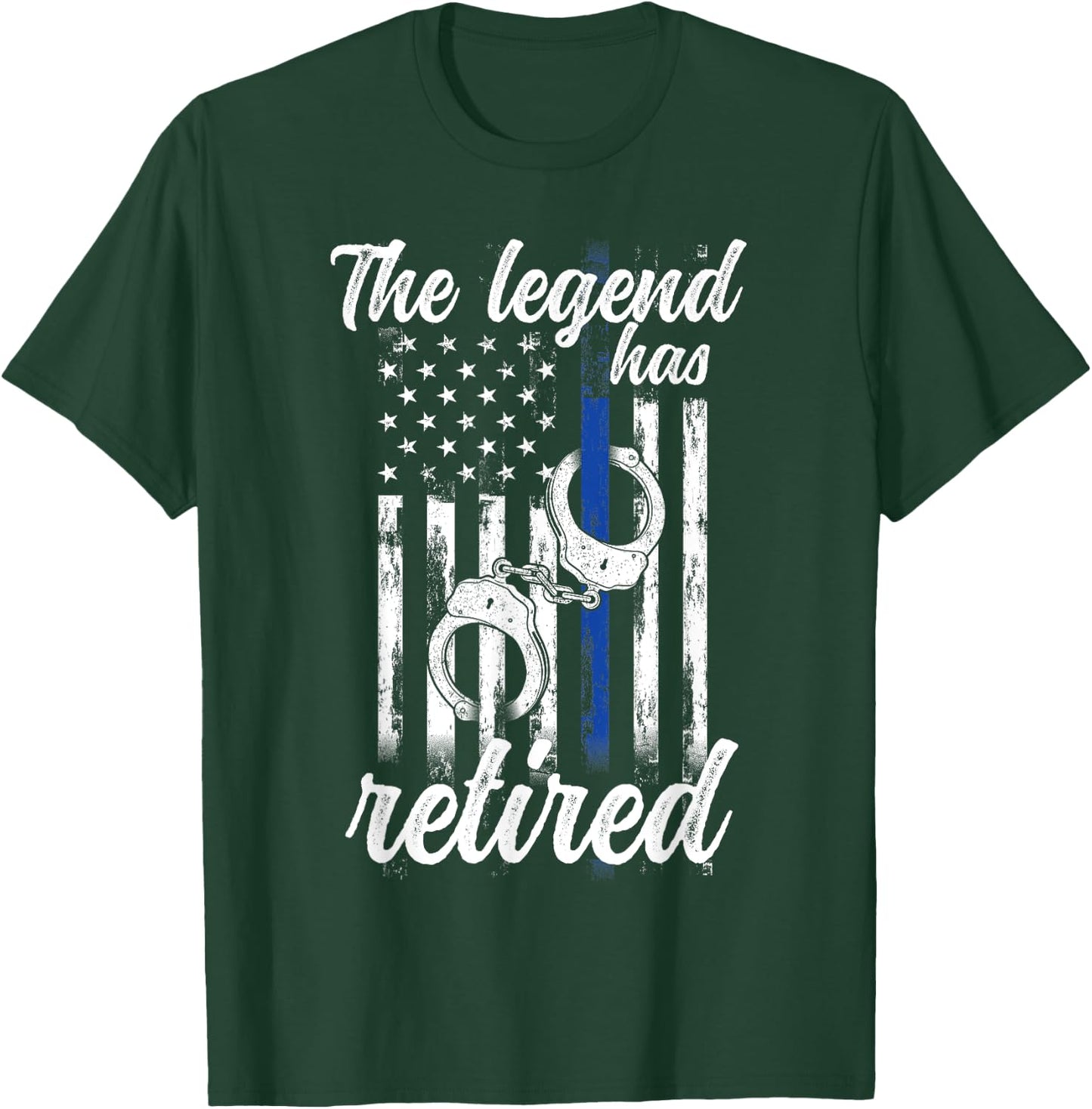 The Legend Has Retired Police Officer Retirement Vintage T-Shirt - T-Shirt | Forest