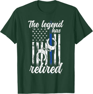 The Legend Has Retired Police Officer Retirement Vintage T-Shirt - T-Shirt | Forest