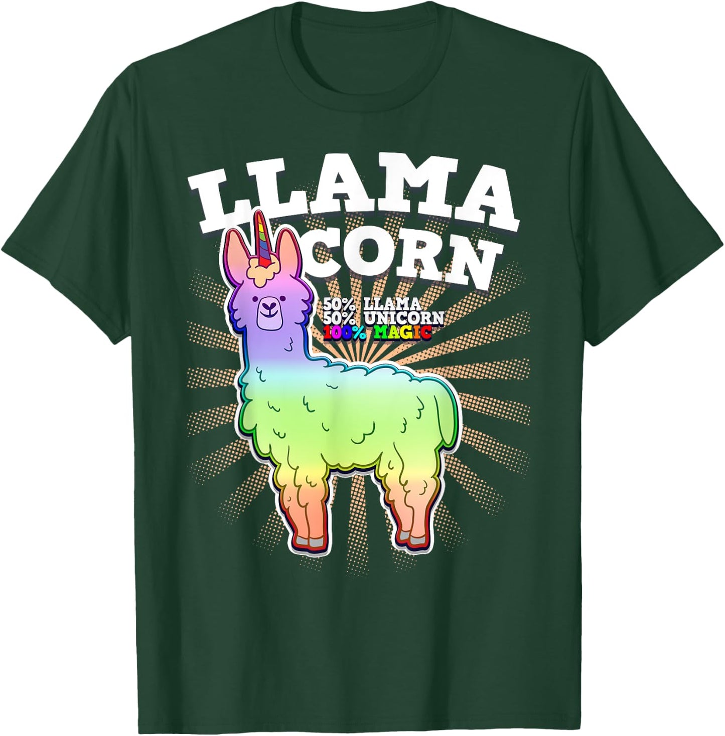 LlamaCorn 50% Llama 50% Unicorn 100% Magic Gift T-Shirt - T-Shirt | Forest