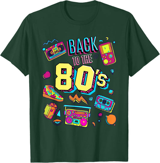 Enjoy Celebrate & Wear Cool Back To 80's Graphic Design Fun T-Shirt - T-Shirt | Forest