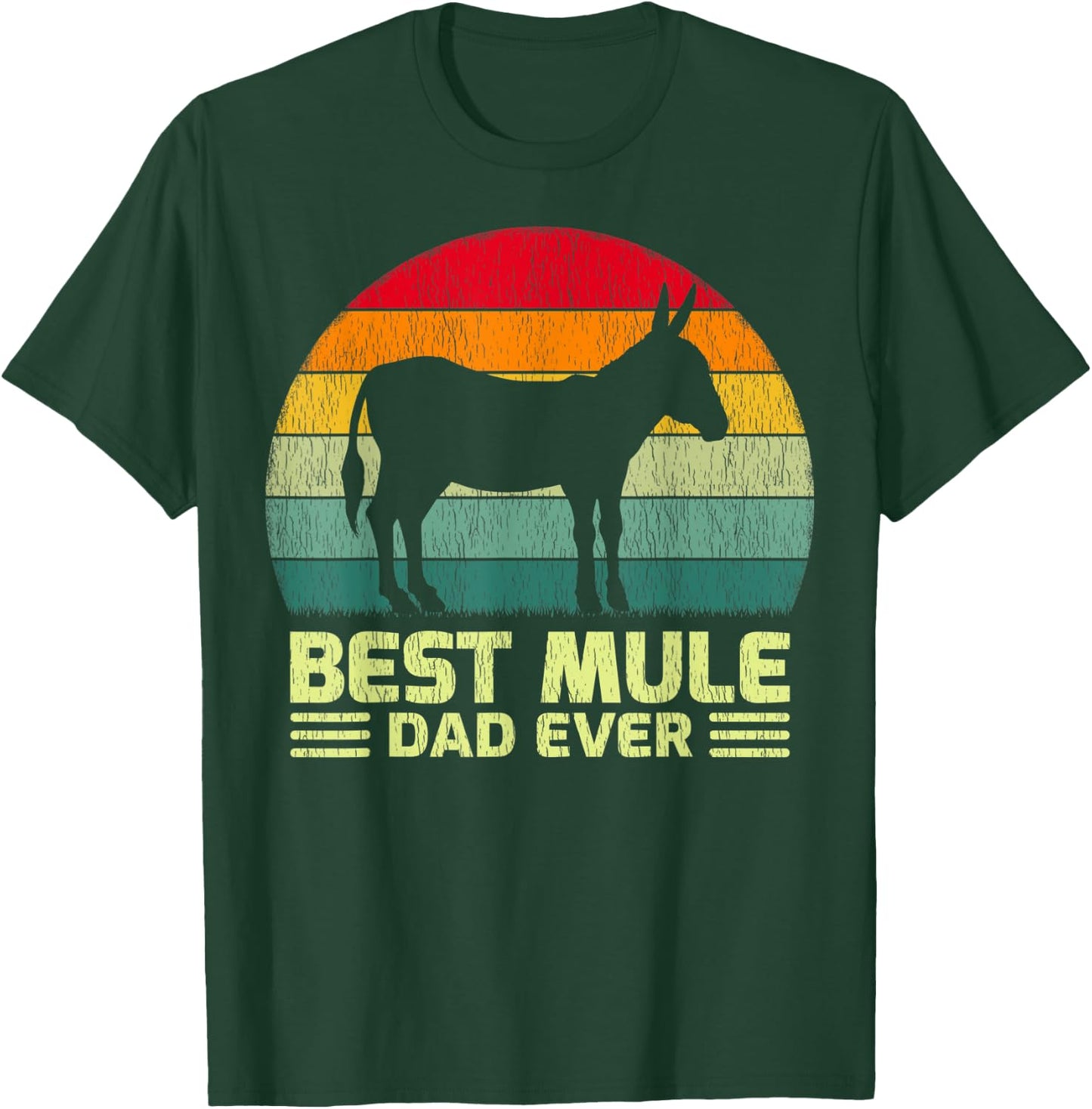 Funny Vintage Best Mule Dad Ever Father's Day T-Shirt - T-Shirt | Forest