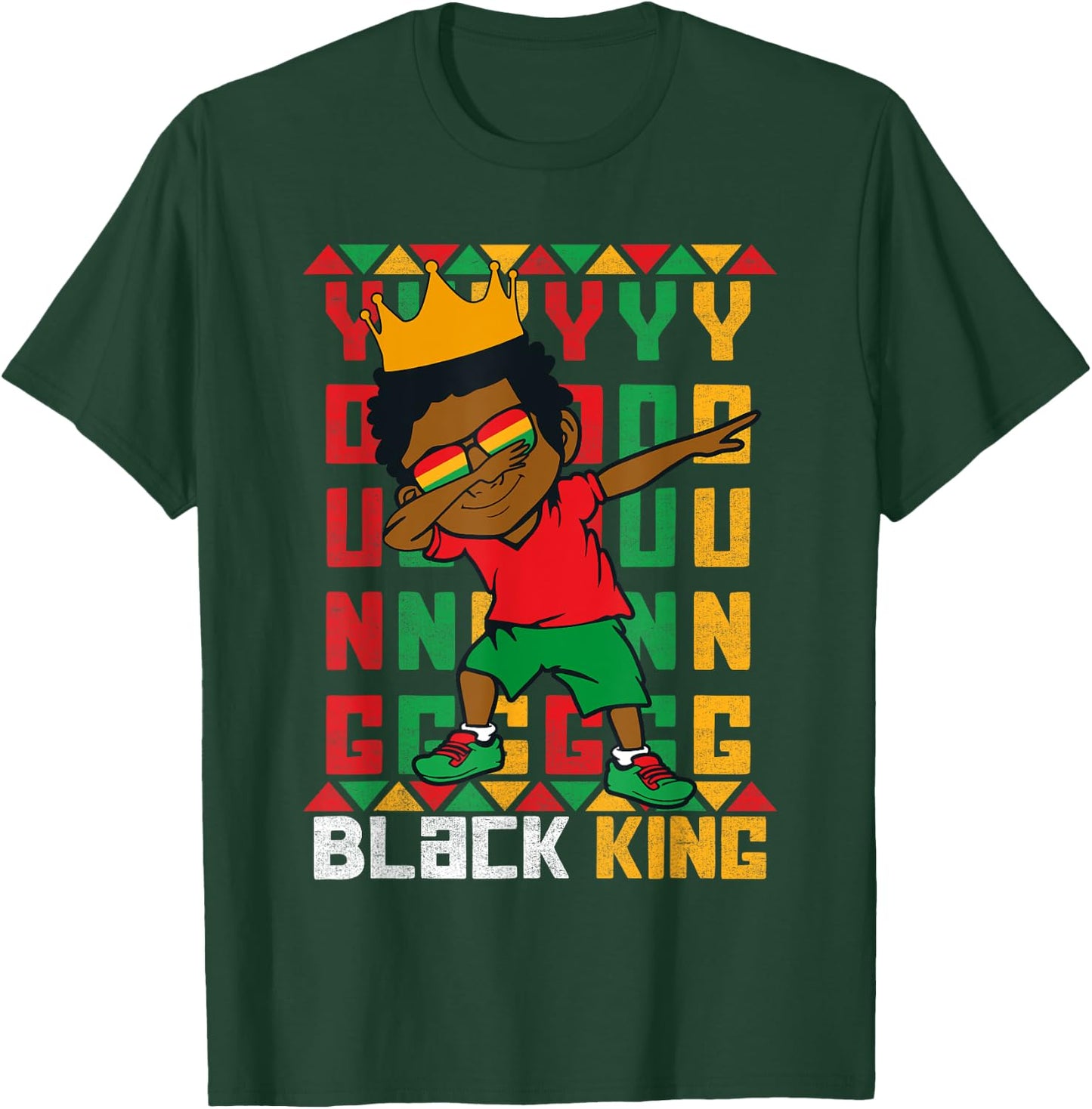 Young Black King Dab Kid African American Boy Juneteenth T-Shirt - T-Shirt | Forest