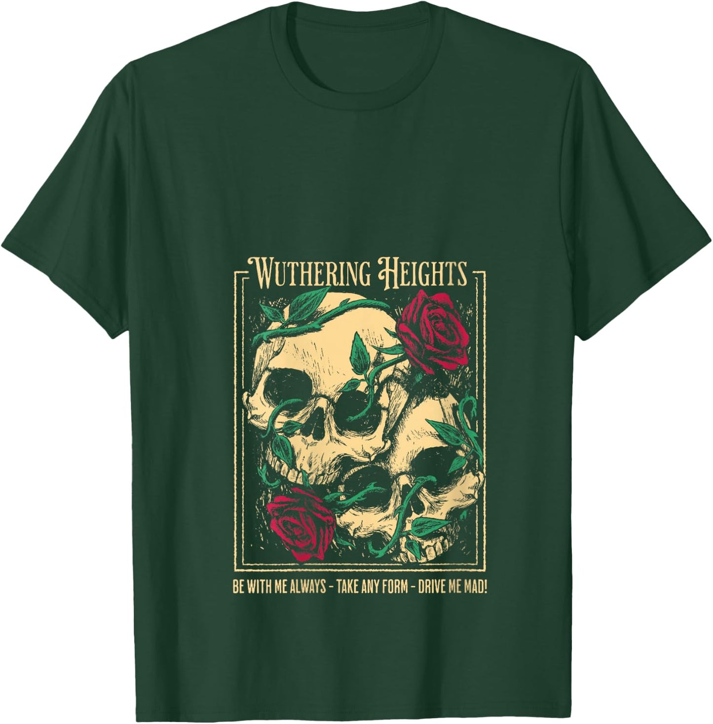 Women's Wuthering Heights Gothic Book Lover Classic Literature V-Neck T-Shirt - T-Shirt | Forest