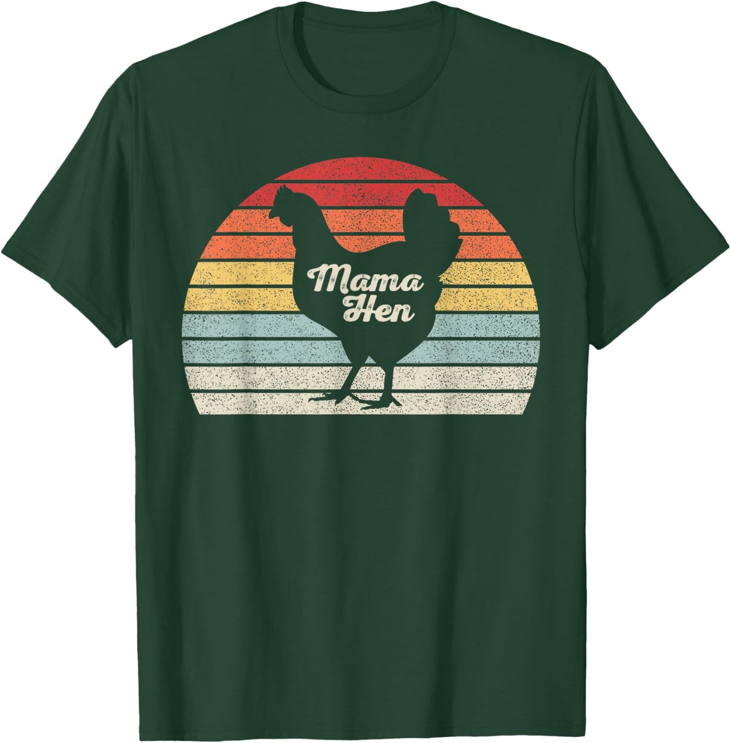 Vintage Retro Mother's Day Mama Hen Chicken Mom Farm T-Shirt - T-Shirt | Forest