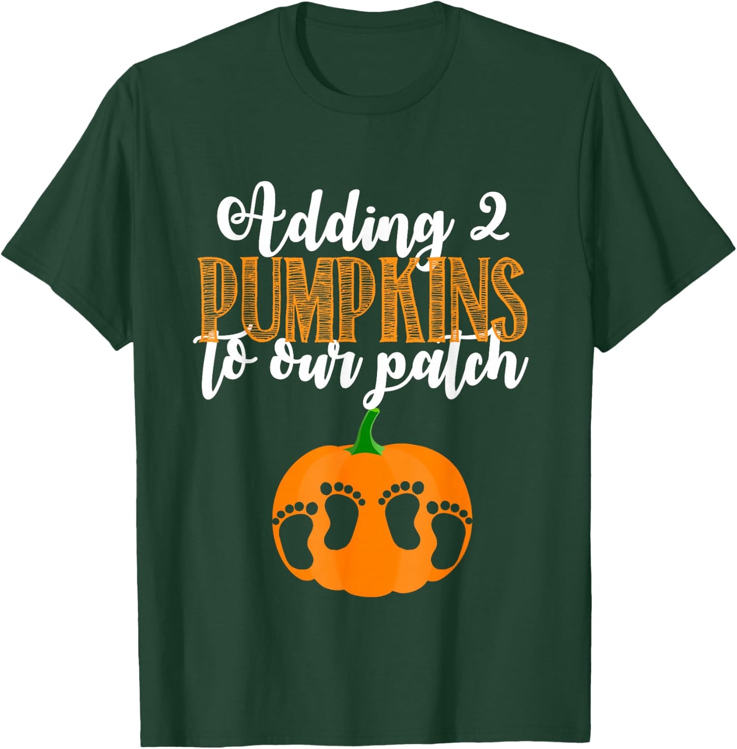 Twin Halloween Pregnancy Shirt for Twins Pumpkin Patch T-Shirt - T-Shirt | Forest