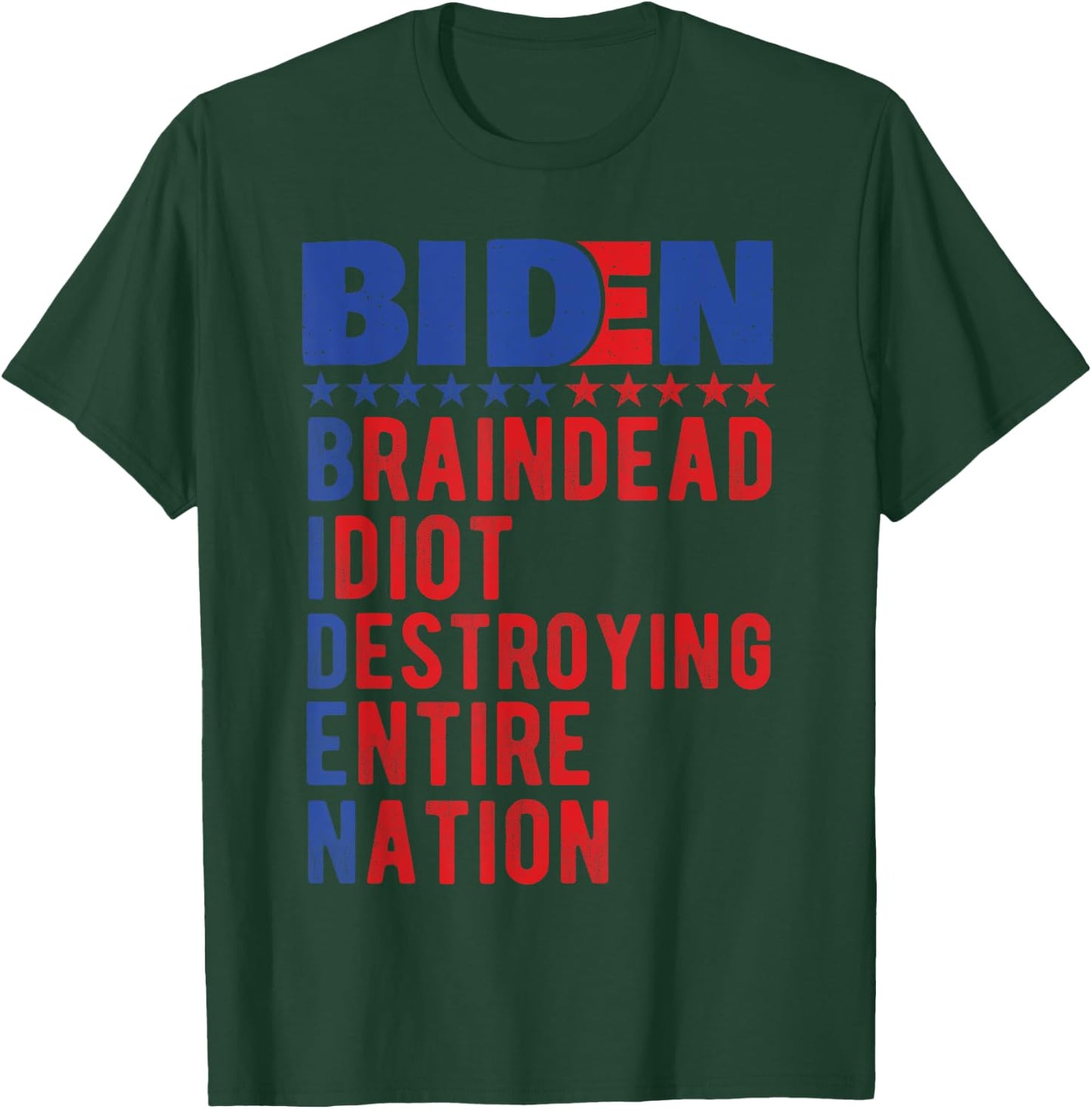 Anti Biden, Braindead Idiot Destroying Entire Nation T-Shirt - T-Shirt | Forest