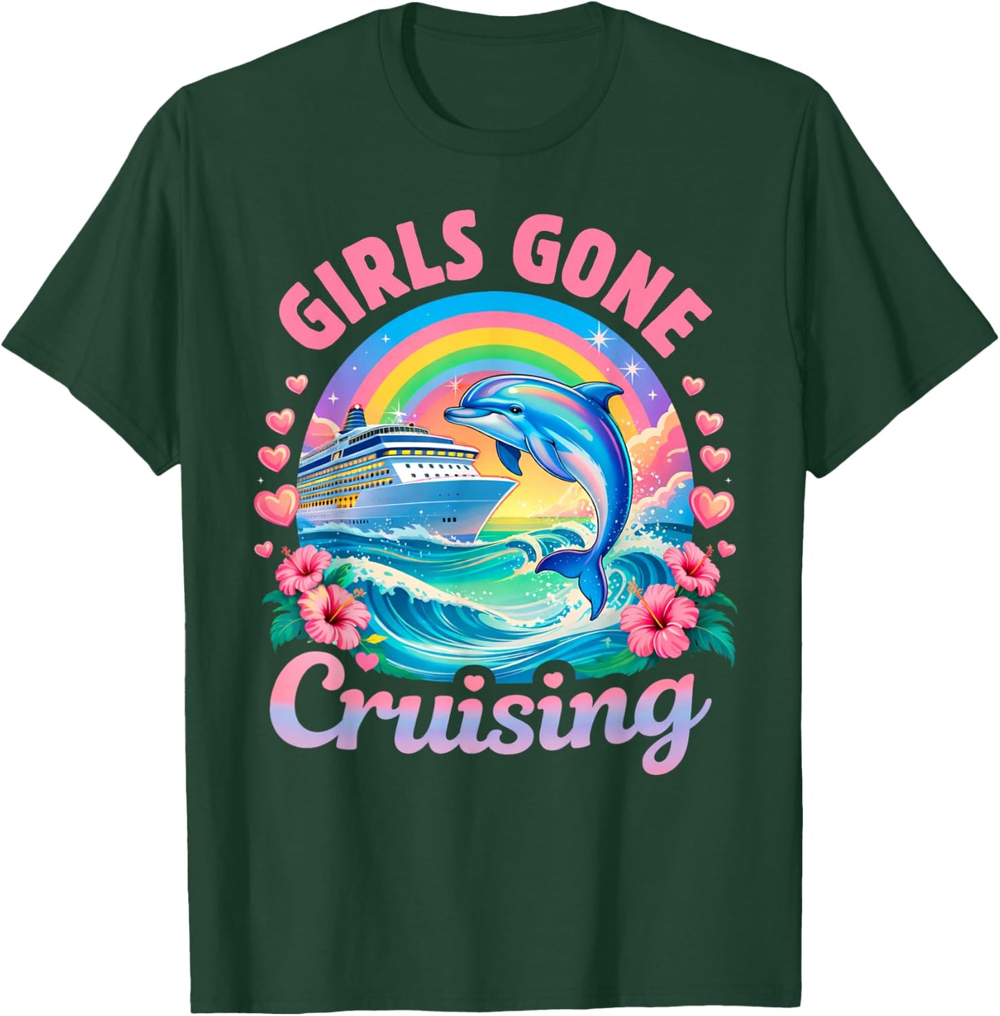 Girls Gone Cruising Women Cruise Vacation Bestie Trip T-Shirt - T-Shirt | Forest