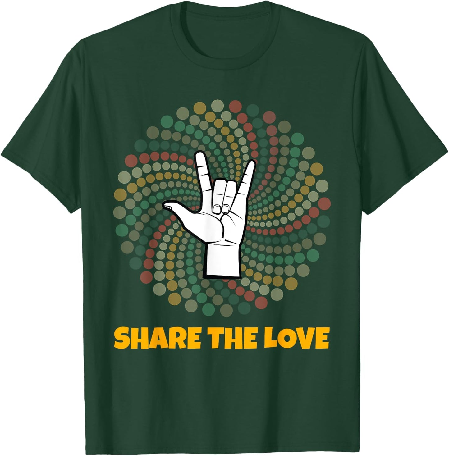 Share The Love T Shirt Kids Boys Girls ASL Gift Women Kids T-Shirt - T-Shirt | Forest