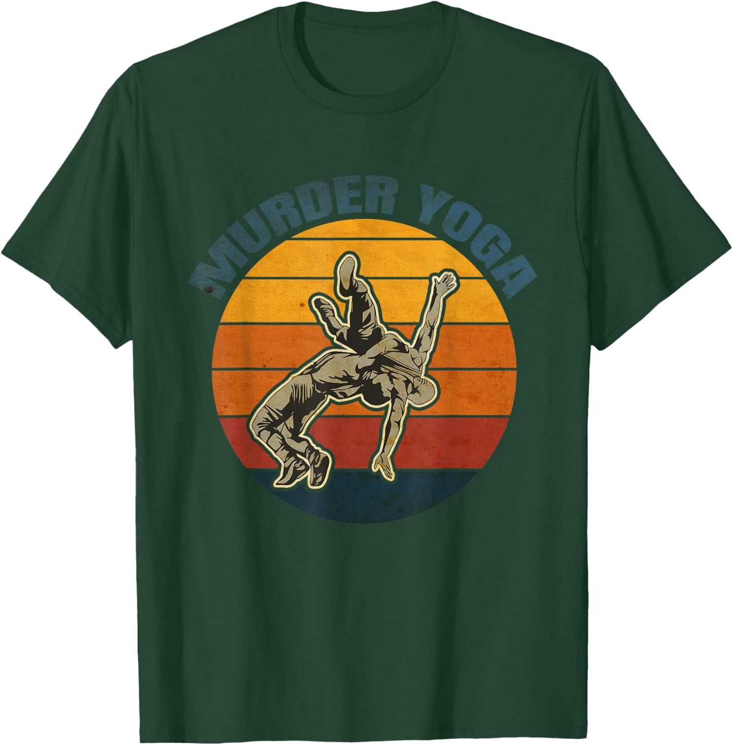 Vintage Wrestling Murder Yoga Whistler Humor T-Shirt - T-Shirt | Forest