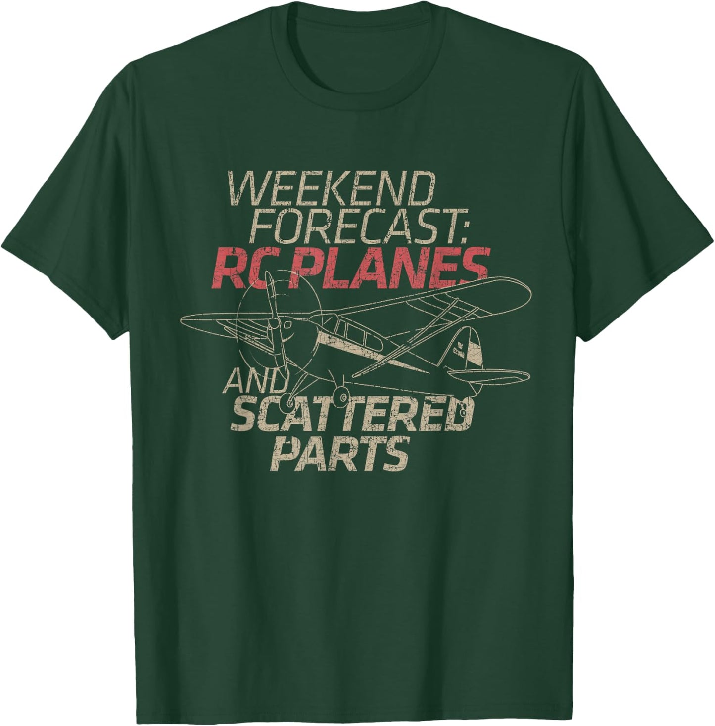 RC Tarpaulin Gift Weekend Forecast RC Pilot Model Airplane Lover T-Shirt - T-Shirt | Forest