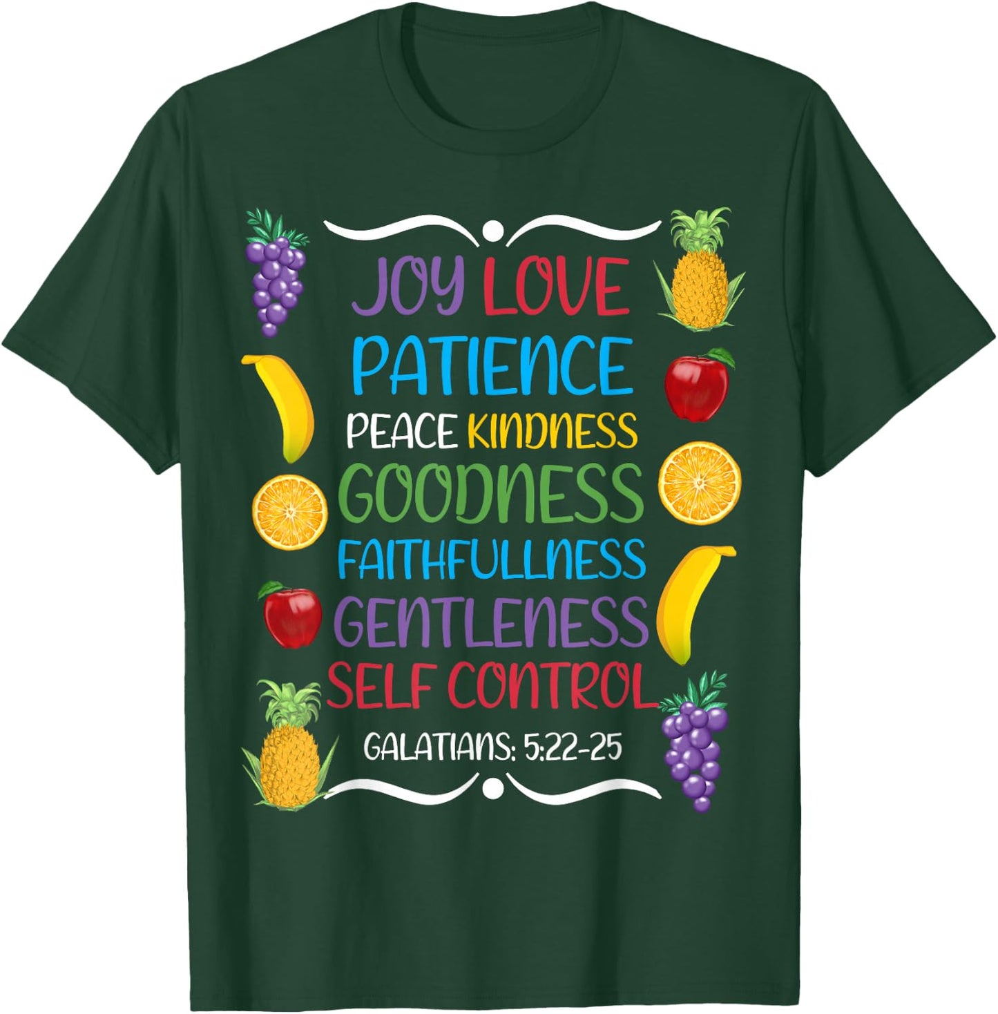 Awesome Galatians Fruit Of The Spirit Religious Verses T-Shirt - T-Shirt | Forest