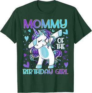 Mommy of the Birthday Girl Dabbing Unicorn Mom Mommy Gifts T-Shirt - T-Shirt | Forest
