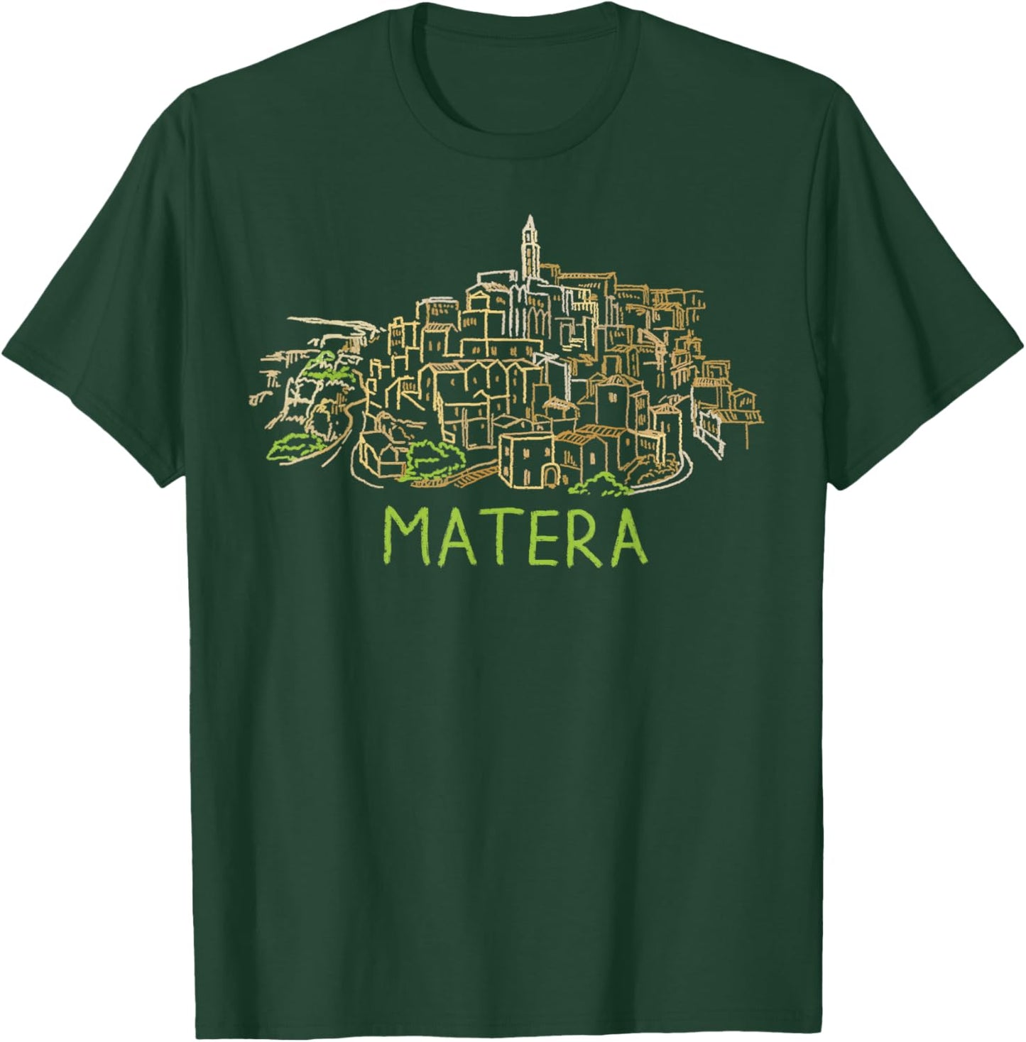 Matera Italy Art Gift Men Women T-Shirt - T-Shirt | Forest