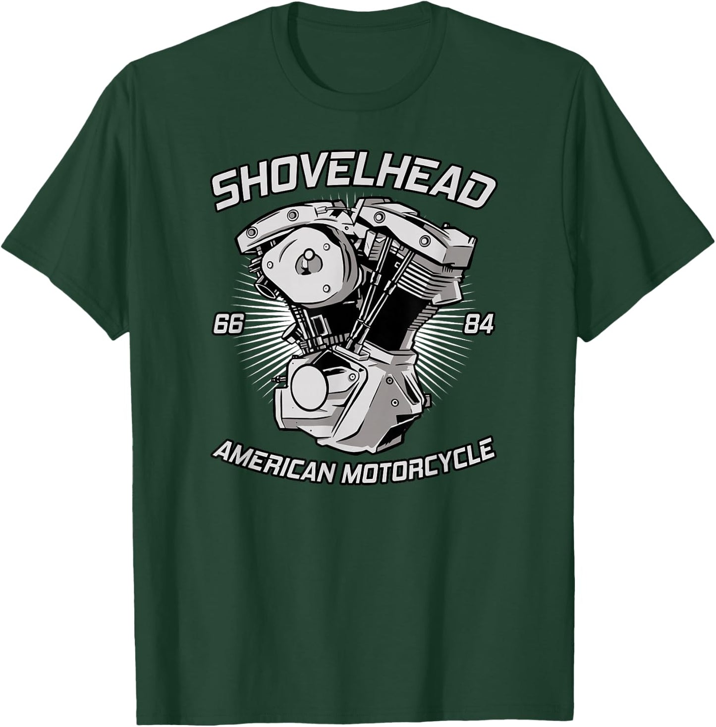 Vintage HD Motorcycle VTwin ShovelHead Engine Drawing Biker T-Shirt - T-Shirt | Forest