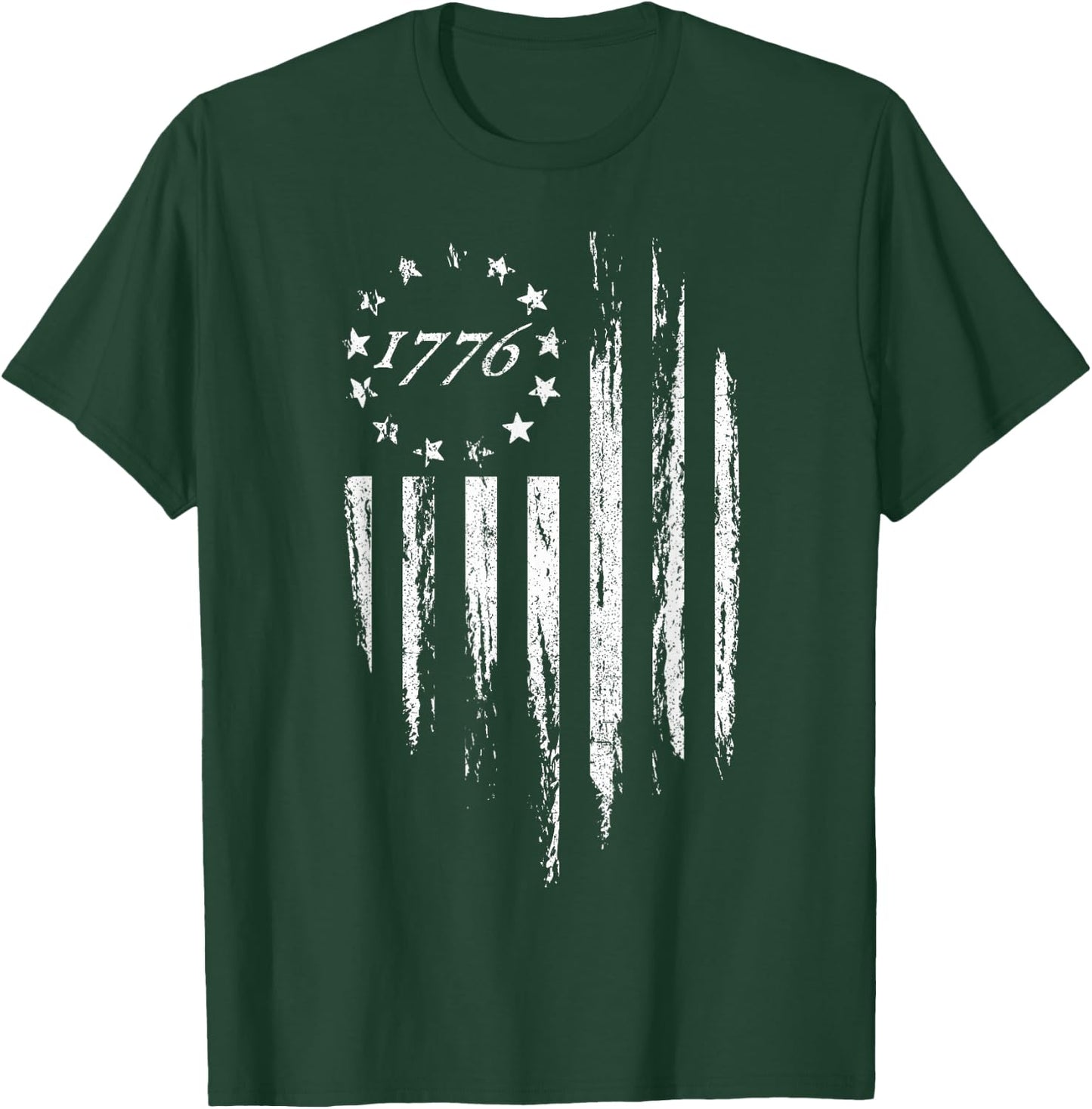 1776 American Flag Betsy Ross 13 Stars USA 4th of July Gift T-Shirt - T-Shirt | Forest
