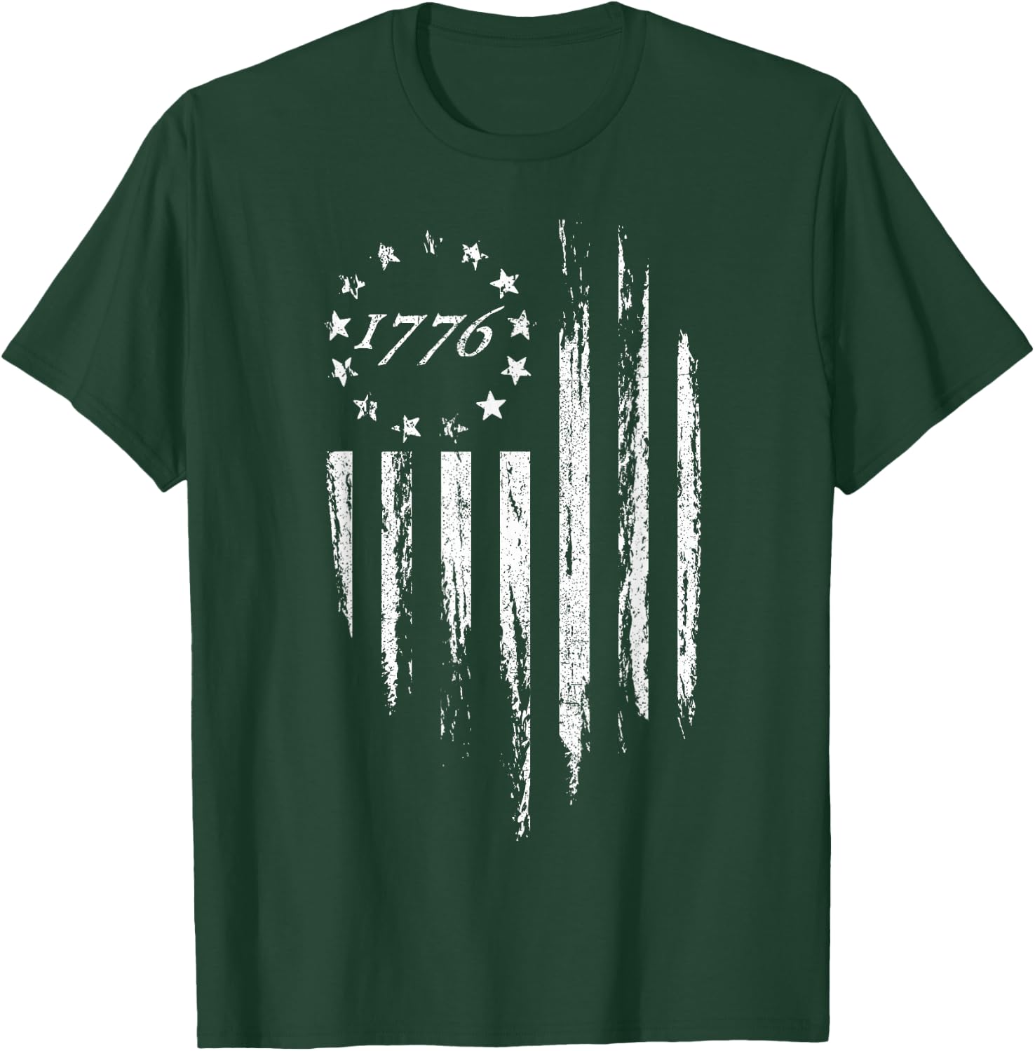 1776 American Flag Betsy Ross 13 Stars USA 4th of July Gift T-Shirt - T-Shirt | Forest