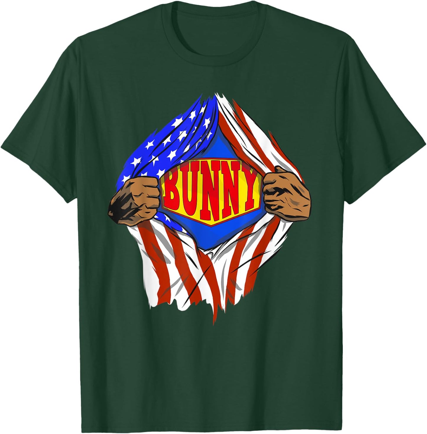 Funny Super Bunny Hero Family T-Shirt - T-Shirt | Forest