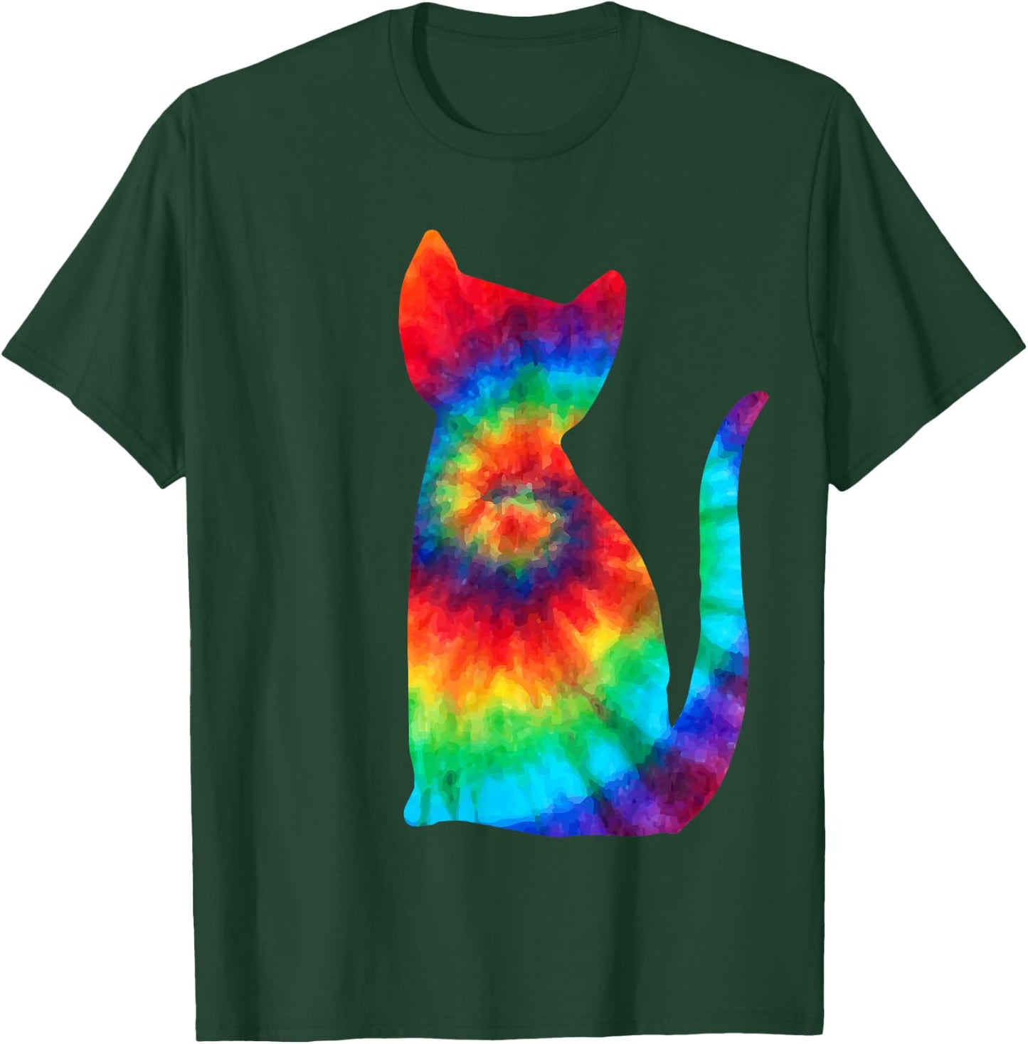 Tie Dye Cat Shirt | Colorful Tye Dye Kitten T-Shirt - T-Shirt | Forest