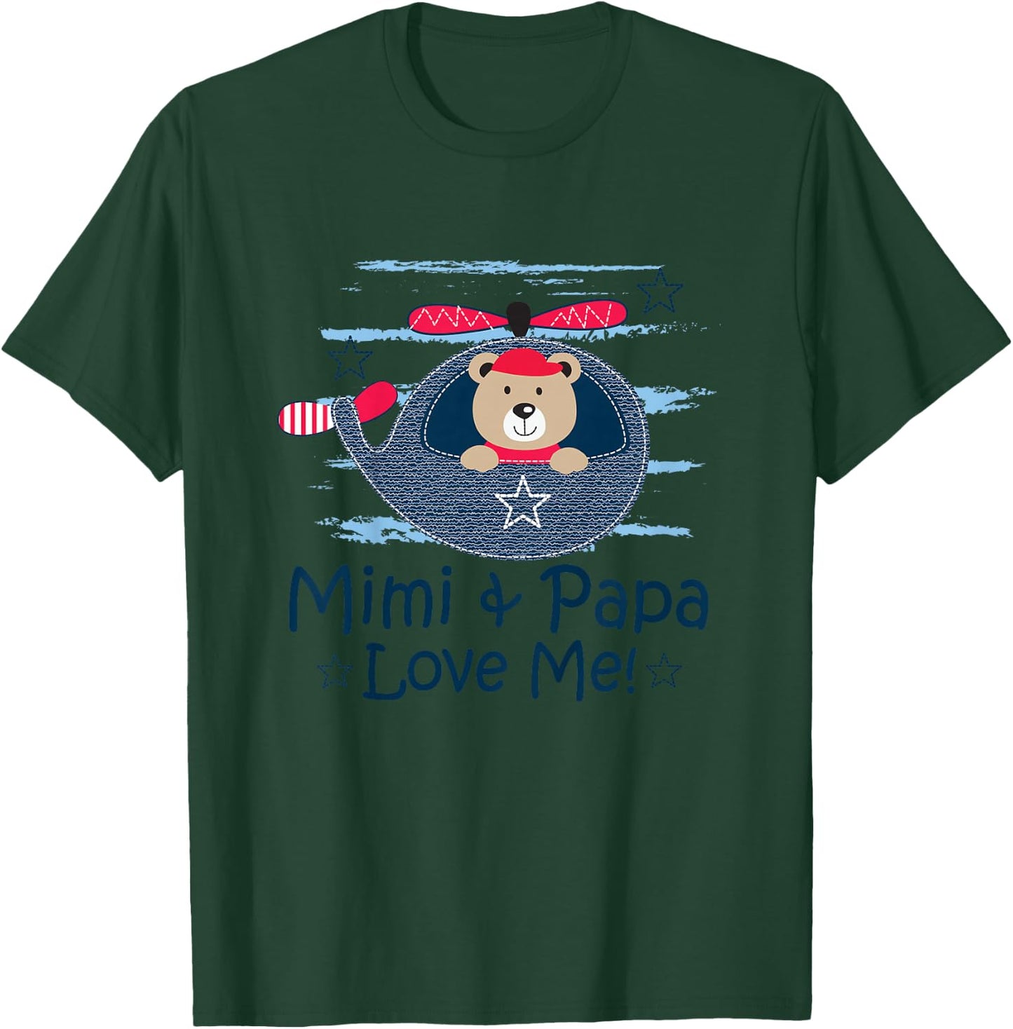 Kids Mimi and Papa Love Me Grandson T-Shirt - T-Shirt | Forest