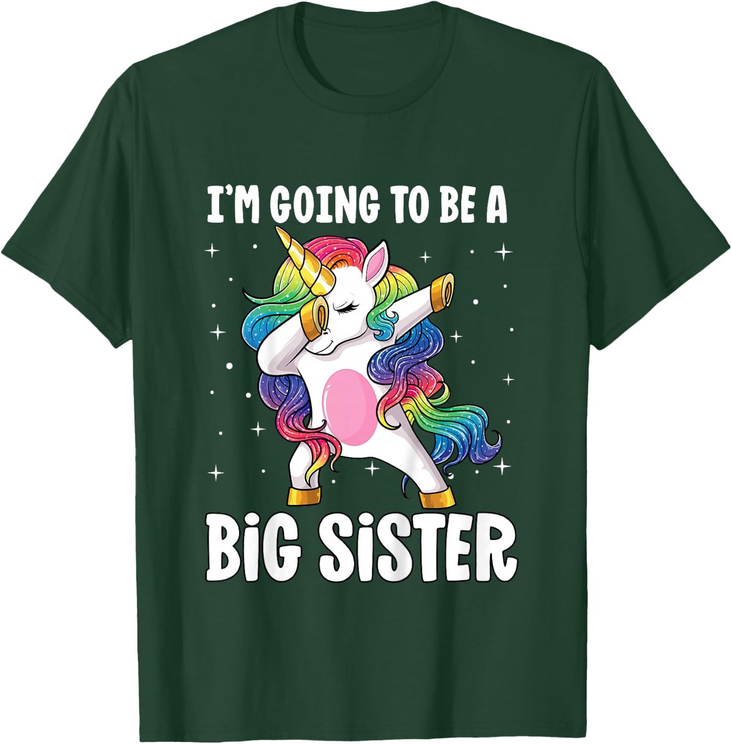 I'm Going to Be a Big Sister Girls Older Sister Dab Unicorn T-Shirt - T-Shirt | Forest