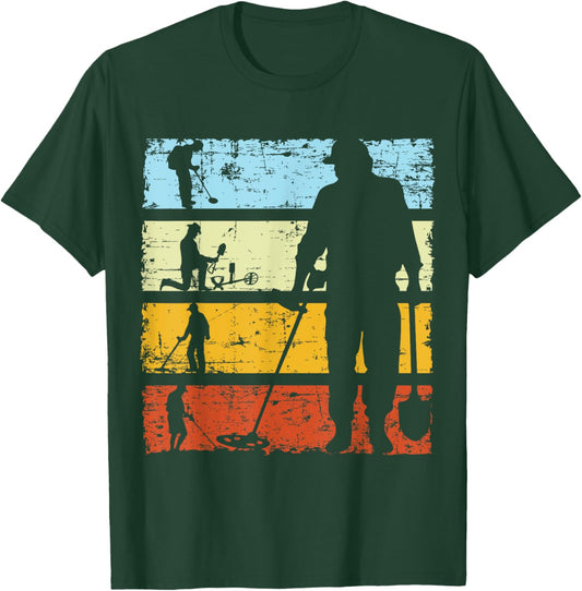 Vintage Metal Detector Prospector Detectorist T-Shirt - T-Shirt | Forest