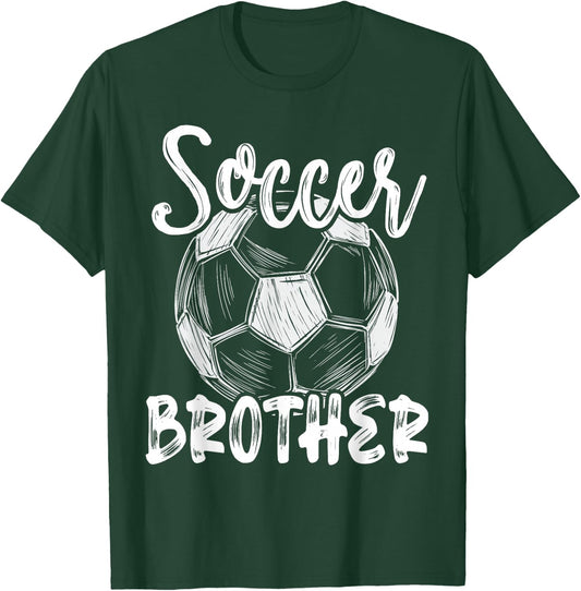 Soccer Brother Men Family Matching Team Player Soccer Ball T-Shirt - T-Shirt | Forest