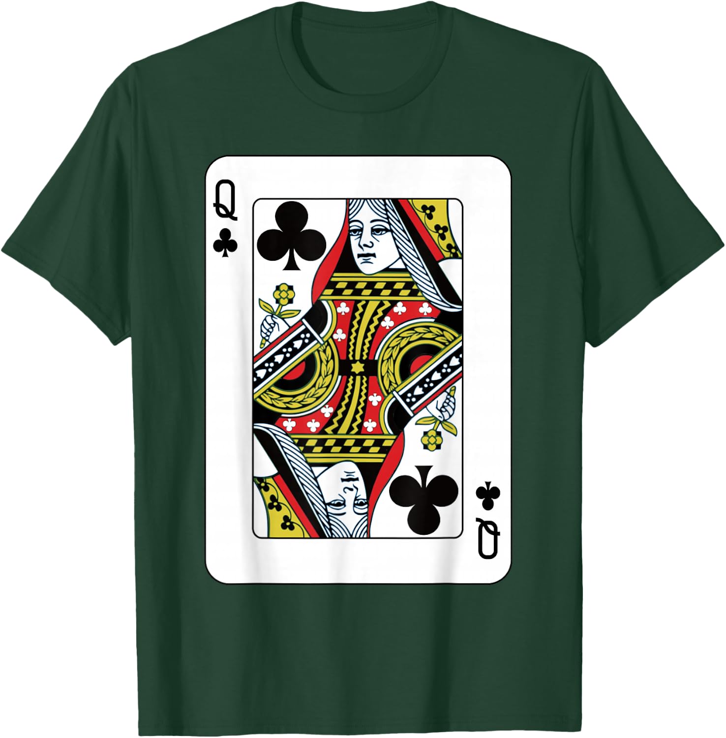 Queen of the Clubs at the Card Poker T-Shirt - T-Shirt | Forest