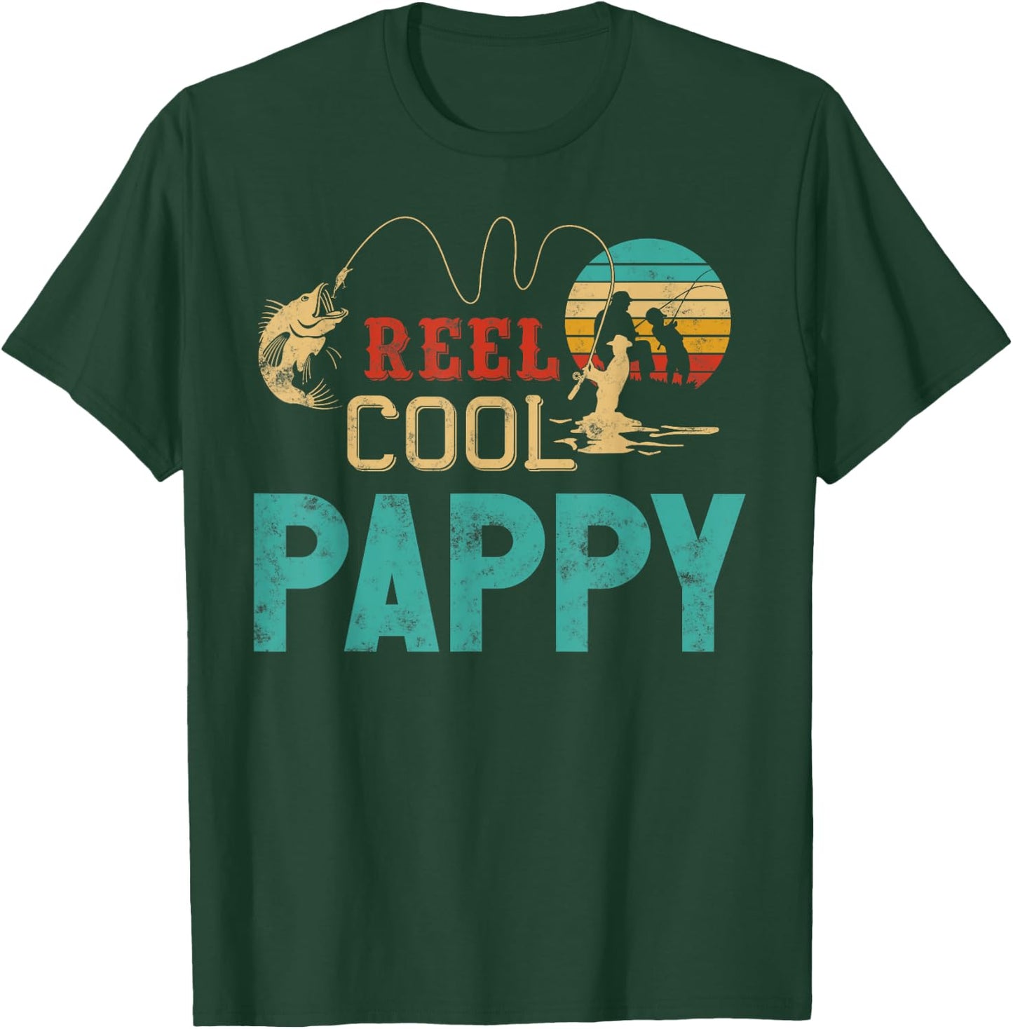 Reel Cool Pappy vintage funny fishing rod gifts for Pappy T-Shirt - T-Shirt | Forest