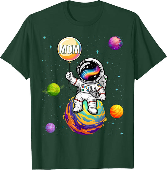 Mom of The Boy Space Astronaut 1st Birthday Family T-Shirt - T-Shirt | Forest
